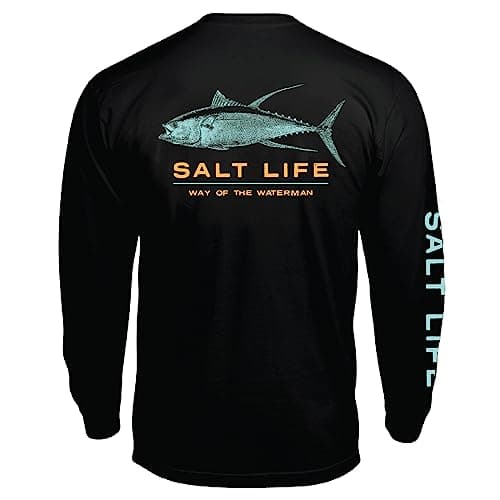 Salt Life Men's Deep Ventures Long Sleeve Tee - Casual Comfortable Cotton Tee for Men - Pool and Beach Outings - Soft St