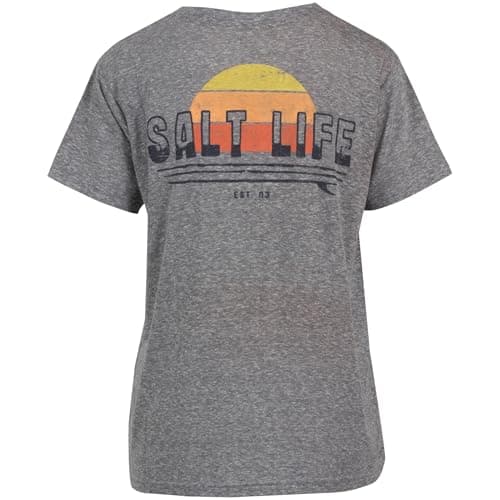 Salt Life women's Sunset Board Briefcut Short Sleeve T-Shirt for Beach Vacation Sun Protection — Quartz