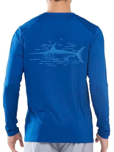 UPF 50+ Sun Protection NorthYard Men's Long Sleeve Swim Shirt
| Lightweight Quick Dry NorthYard Men's SPF 50+ Swim Rash — Royalblue