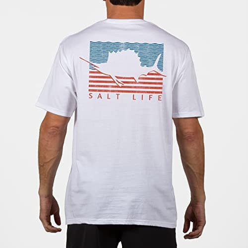 Salt Life Men's Sailin Flag Shirt Gray Size M
