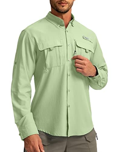 Men's Sun Protection Pudolla Fishing Shirts UPF50+ Long Sleeve Travel Work Button Down Shirts
| Pudolla Men's Sun Prote — Lime Glow