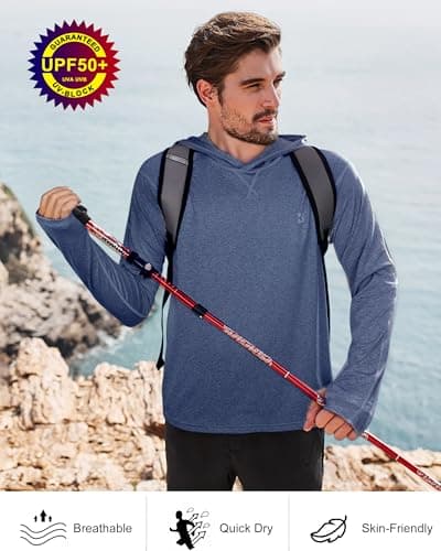 UPF 50+ Mens Fishing Shirts for Hiking and Running
| UV Sun Hoodie Long Sleeve Shirts for Fishing and Swimming
| Global