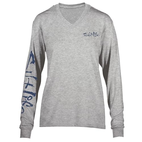 Salt Life Men's Private Island V-Neck Long Sleeve Classic Fit Shirt for Weekend Casual Wear with Comfort Stretch and Moi