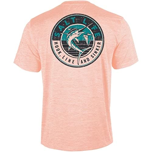 Salt Life Men's Marlin Sinker Short Sleeve Performance Shirt for Fishing Enthusiasts in Warm Weather Outdoor Activities