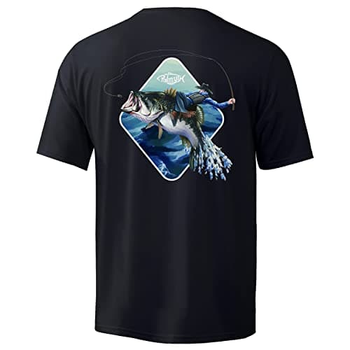 Palmyth Men's Sun Protection Fishing Shirt Short Sleeve UPF 50+ SPF Clothing
| Palmyth Men's UV Protection Fishing Shir — Black / Cowboy Rides Bass