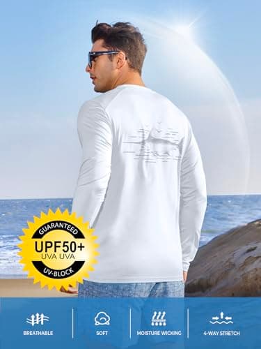UPF 50+ Sun Protection NorthYard Men's Long Sleeve Swim Shirt
| Lightweight Quick Dry NorthYard Men's SPF 50+ Swim Rash