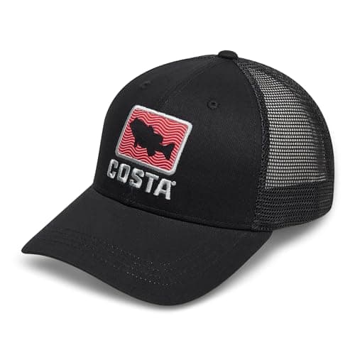 Costa Del Mar Unisex Adult Sunglasses - Bass Waves Trucker Style — Black