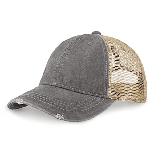 CHOK.LIDS Premium Washed Unstructured Trucker Hat for Men and Women Outdoor Adjustable Distressed Pigment Dyed Cap
| CH — Light Grey