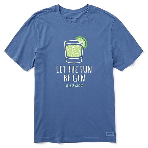 Life is Good Men's Golf Clubs Short Sleeve Tee — Vintage Blue
