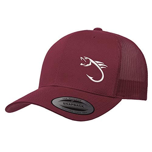 Love Sketches Embroidered Fishing Hat for Men & Women | Fish Trucker Hat Men Snapback Hats | Best Dad Fishing Gift — Cranberry-bhwt