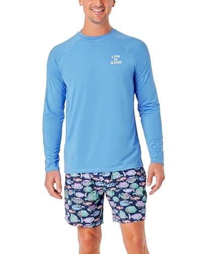Life is Good Men's Long Sleeve Sun Shirt + UV Protection + ComfortableFit + Ideal for Outdoor Activities + Lightweight + — Keep It Simple