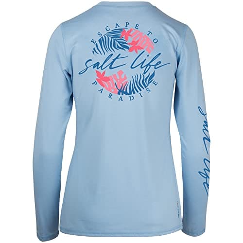 Salt Life Women's Oasis Long Sleeve Performance Shirt + Lightweight + Comfortable + Versatile — Airy Blue Heather