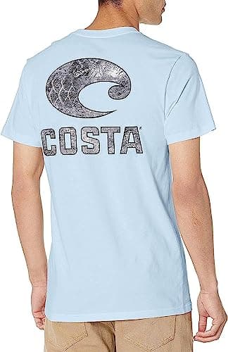 Costa Del Mar Men's Short Sleeve Crewneck T-Shirt Mossy Oak Coastal Style Trendy Summer Wear Medium Size Popular Summer