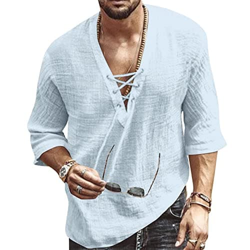 Rela Bota Men's V-Neck Short Sleeve Beach Shirt Printing Yoga Top
| Rela Bota Men's Short Sleeve Beach V-Neck Drawing S — Solid Grayblue