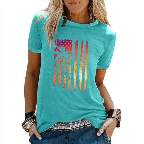 Binshre Women's Beach Shirts Hawaiian Graphic Tees for Summer Vacation
| Binshre Vintage Tshirts for Women Yellow Graph — 8-spearmint Viridis