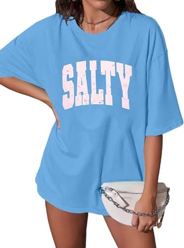 Salted Beach Women's Oversized Graphic Tees for Summer Hawaiian Style Casual Wear
| Hawaiian Beach Oversized graphic te