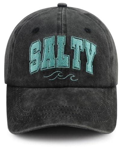 Fun Adjustable Cotton Embroidered Baseball Caps for Women Men at Salty Hats
| Women Men Salty Hats Funny Adjustable Cot — Black
