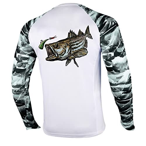 Palmyth Men's Long Sleeve Fishing Shirt Sun Protection UV UPF 50+ T-Shirt
| Palmyth Men's Long Sleeve Sun Protection UV — Striped Bass