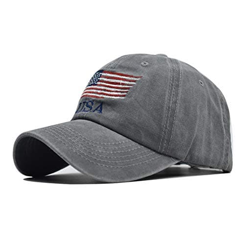 Cot-Oath Washed American Flag Baseball Cap for Men Women
| Retro Adjustable Sun Hat Gift for Dad
| Fashion Trucker Cap — Gray