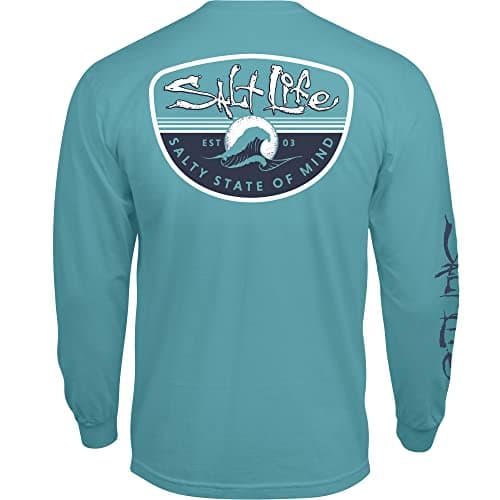 Salt Life Men's Comfortable Long Sleeve Crew Neck Tee for Casual Wear Morning Wave
