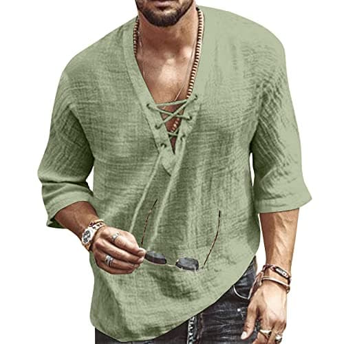 Rela Bota Men's V-Neck Short Sleeve Beach Shirt Printing Yoga Top
| Rela Bota Men's Short Sleeve Beach V-Neck Drawing S — Solid Lightgreen