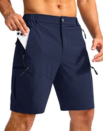 Pudolla Men's Lightweight Outdoor Hiking Cargo Shorts for Travel Golf Camping
| Pudolla Men's 9" Zipper Pockets Hiking — Navy