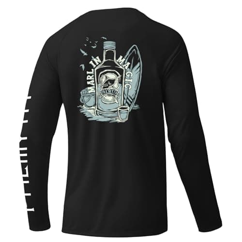 Palmyth Fishing Shirts for Men Long Sleeve UPF 50+ Sun Protection Tee
Palmyth Fishing Shirts for Men Sun Protection Sun — Black / Marlin Magic