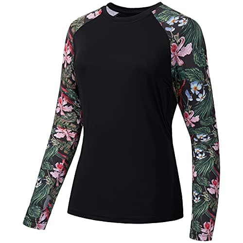 Women's UPF 50+ UV Sun Protection Long Sleeve Fishing Hiking Shirt
| Global Recycled Standard Women’s Long Sleeve Sun P — Black/Tropical Flower