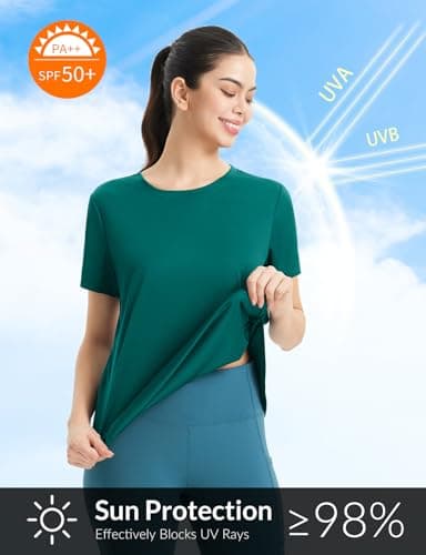 Quick Dry Baleaf Women's Short Sleeve Workout Tops
| Loose Fit Baleaf Women's UPF 50+ Running Shirts
| Baleaf Women's Q