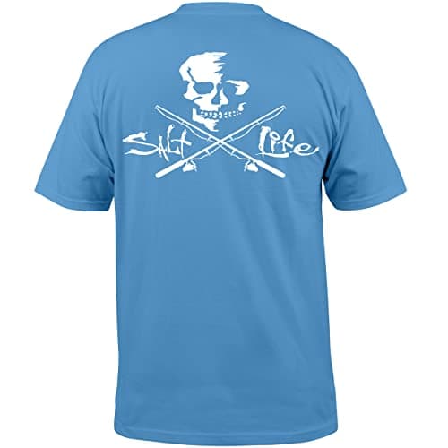 Salt Life Men's Casual Classic Fit Short Sleeve Shirt for Men with Skull and Poles Design