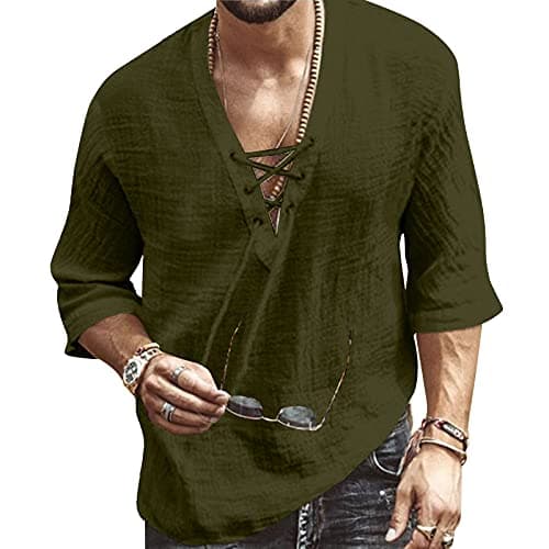Rela Bota Men's V-Neck Short Sleeve Beach Shirt Printing Yoga Top
| Rela Bota Men's Short Sleeve Beach V-Neck Drawing S — Solid Army Green