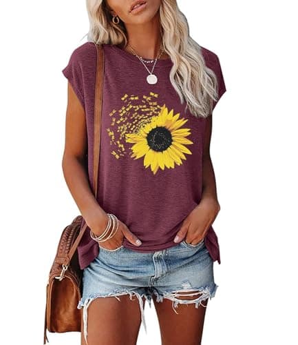 JNIFULI Women's Casual Summer Short Sleeve Graphic Tees Funny Dragonfly Printed Cute Tops
| JNIFULI Women's Funny Drago — X-winered