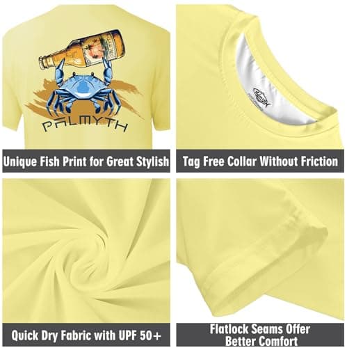 Palmyth Men's Sun Protection Fishing Shirt Short Sleeve UPF 50+ SPF Clothing
| Palmyth Men's UV Protection Fishing Shir