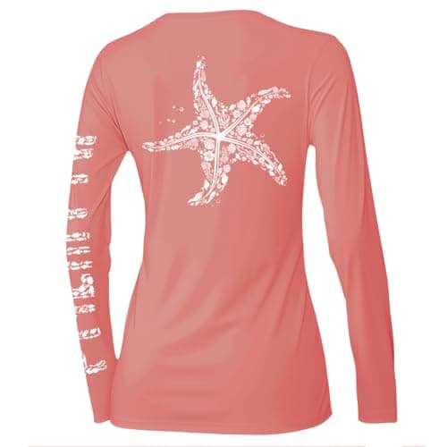 Palmyth Women's UPF 50+ Sun Protection Fishing Shirts for Outdoor Adventure
| Palmyth Women's UPF 50+ Long Sleeve Fishi — Coral / Starfish