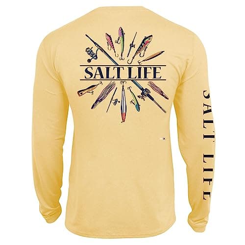 Salt Life Men's Lure Me in Long Sleeve Performance Tee for Men in Outdoor Summer Activities Breathable Moisture-Wicking