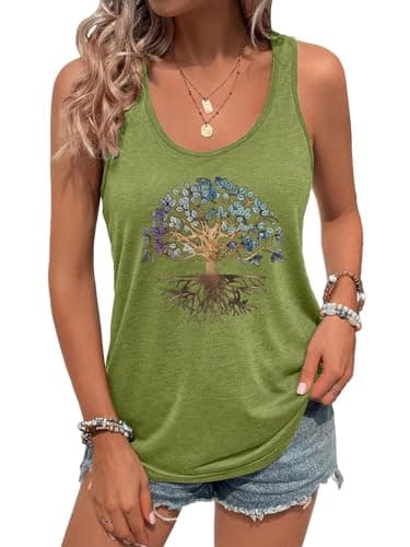GEMLON Women's Summer Tank Tops for Women in Loose Graphic Basic Casual Shirts
| GEMLON Loose Summer Sleeveless Tank To