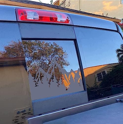 Dodge Ram 2009 to 2024 American Flag Decals Stickers Matte Black USA Flag Decal for Truck Back Middle Window — Matte Black Mountain