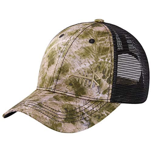 BASSDASH Altimate Fishing Hat Mesh Back Adjustable Baseball Trucker Cap for Men and Women Global Recycled Standard — Barren Camo