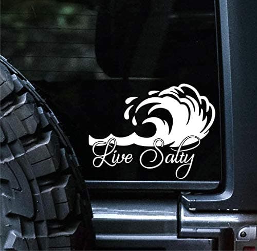 Sunset Graphics & Decals Live Salty Decal Vinyl Car Sticker Tropical Beaches Vacation for Cars Trucks Vans Walls Laptops