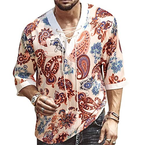 Rela Bota Men's V-Neck Short Sleeve Beach Shirt Printing Yoga Top
| Rela Bota Men's Short Sleeve Beach V-Neck Drawing S — Champagne
