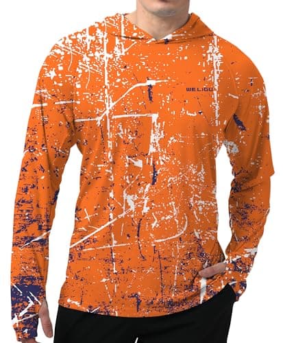 UPF 50+ Sun Protection Men's Hoodie Shirt for Fishing and Hiking
| Lightweight UPF 50+ Men's Hoodie Shirt for UV Protec — A-h-orange