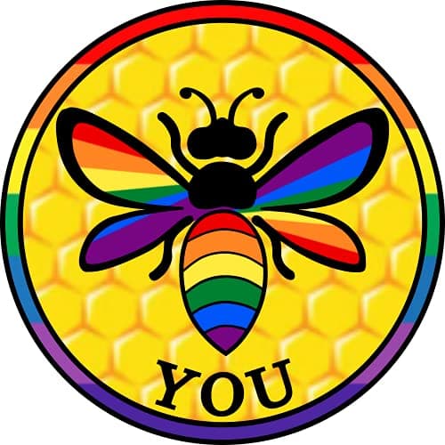 LGBTQ Rainbow Flag Premium Vinyl Decal 3 x 3 for Car Auto | Be Yourself Gay Pride Sticker + Better Than Magnets Sticks A