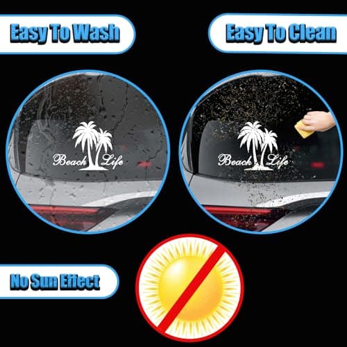 Smart Beach Life Vinyl Decal for Cars Trucks Vans SUVs Windows | White | 9" Inch | Car Decal Storage Durable White Vinyl