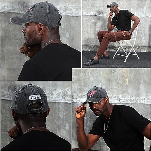 Cot-Oath Washed American Flag Baseball Cap for Men Women
| Retro Adjustable Sun Hat Gift for Dad
| Fashion Trucker Cap