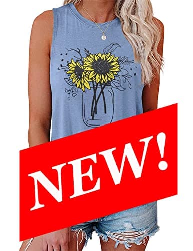 IRISGOD Women's Loose Fit Summer Graphic Tank Tops for Workout and Casual Wear
| IRISGOD Women's Cute Summer Graphic Sl — 1-125 Sunflower Vase