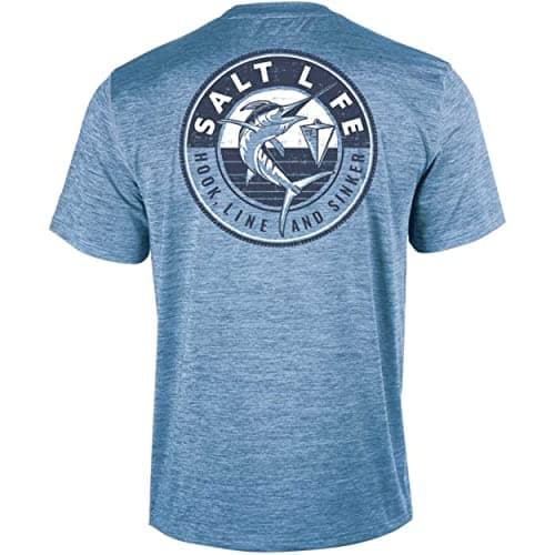 Salt Life Men's Marlin Sinker Short Sleeve Performance Shirt for Fishing Enthusiasts in Warm Weather Outdoor Activities — Atlantic