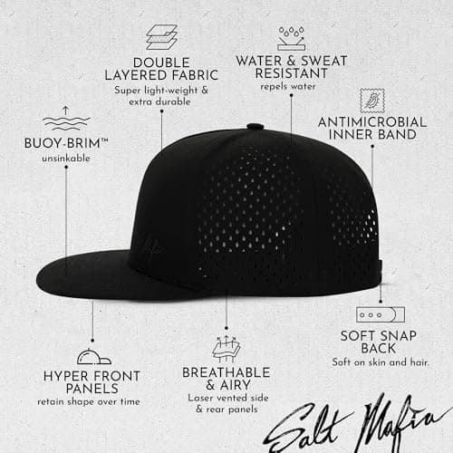 Salt Mafia Performance Waterproof Snapback Hat for Men - Surf and Outdoor Adventures