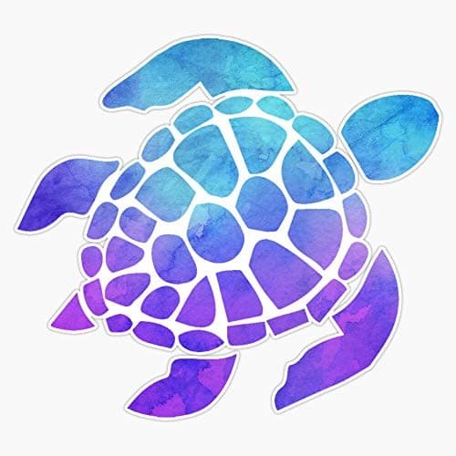 Sea Turtle Watercolor Blue And Purple Waterproof Bumper Sticker For Laptop Window Decal 5"