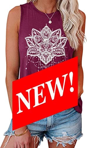 IRISGOD Women's Loose Fit Summer Graphic Tank Tops for Workout and Casual Wear
| IRISGOD Women's Cute Summer Graphic Sl — B:145 Mandala Purple