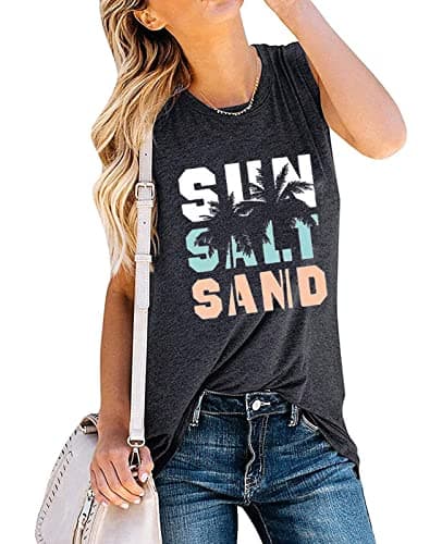 JEYMMI Women Loose Fit Graphic Tees Summer Vintage Tank Tops for Casual Wear 
| JEYMMI Flowy Women Summer Tank Tops Loo — Y-dark Grey